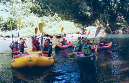 Paddling thru Rainforest